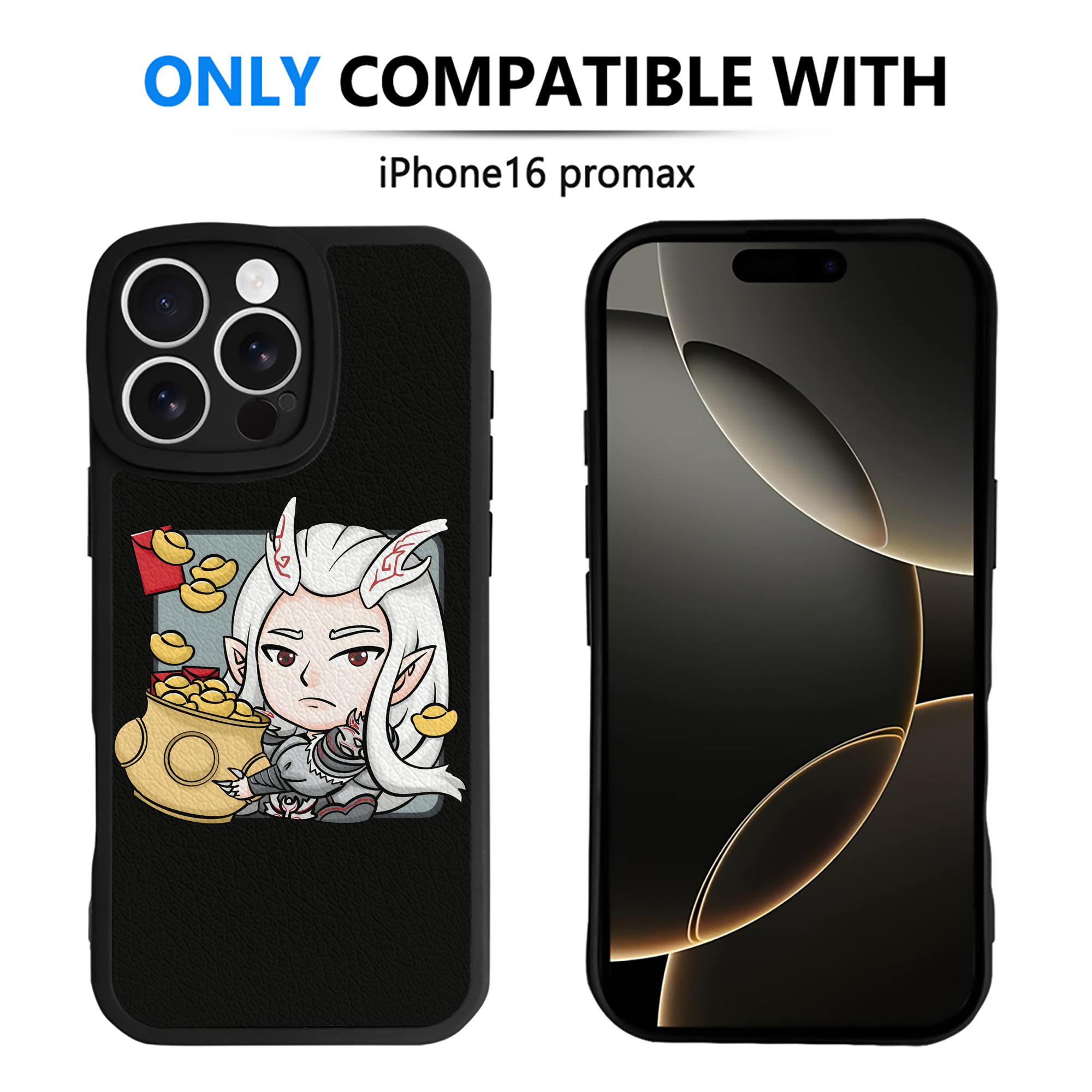 （画像用） Ne Zha 2 ナタ 魔童の大暴れ 【iPhone 16シリーズ対応】シリコンスマホケース（レザー調） 材質：シリコン